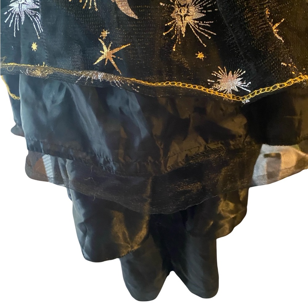 Light up Witch costume Black and Gold Celestial Print Fabric - Picture 7 of 8